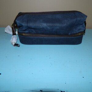 Mark & Graham Jack Waxed Canvas Travel Bag Pouch Blue